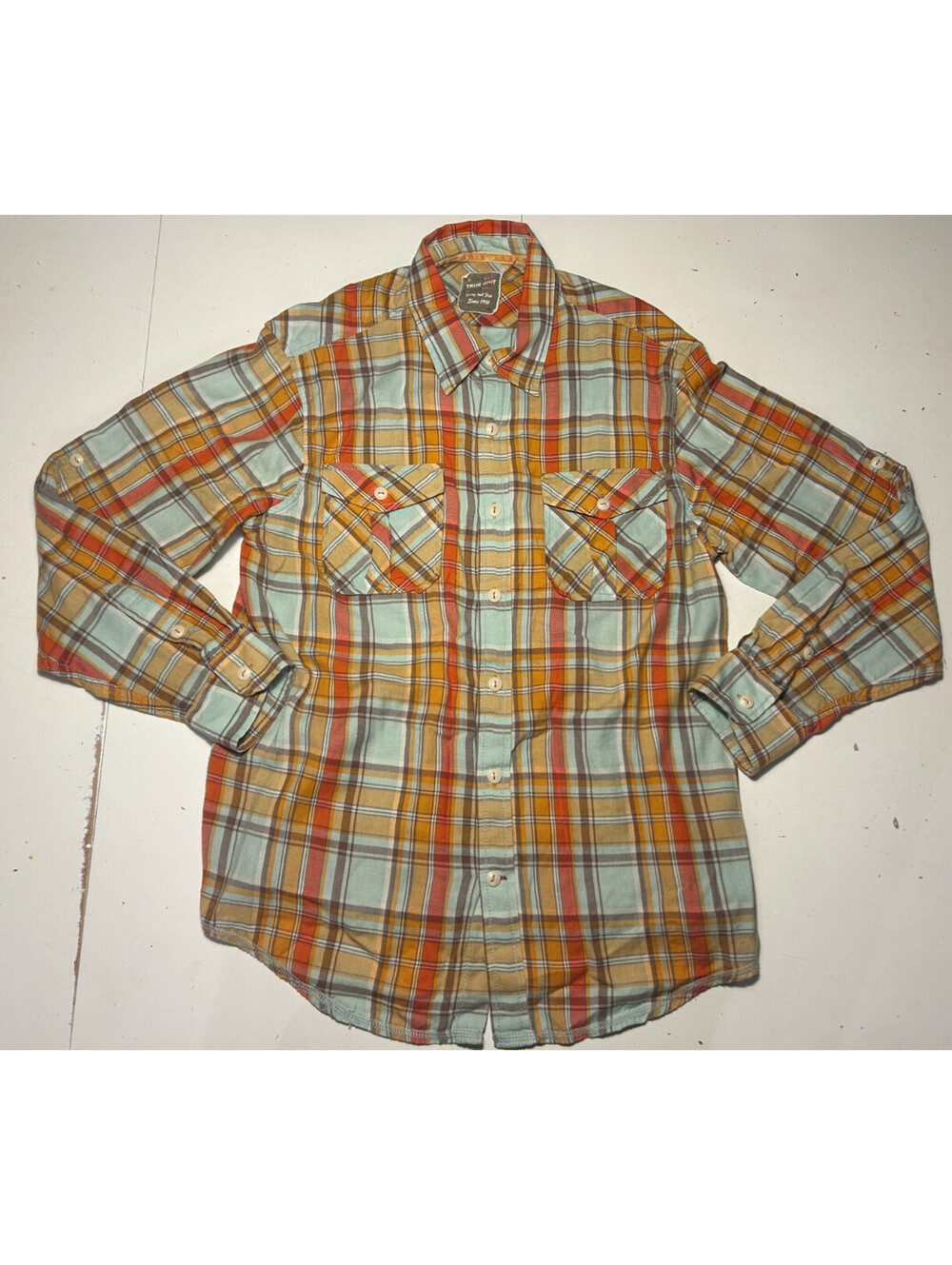 True Grit Authentic California Soft Flannel Button Up Size M Plaid